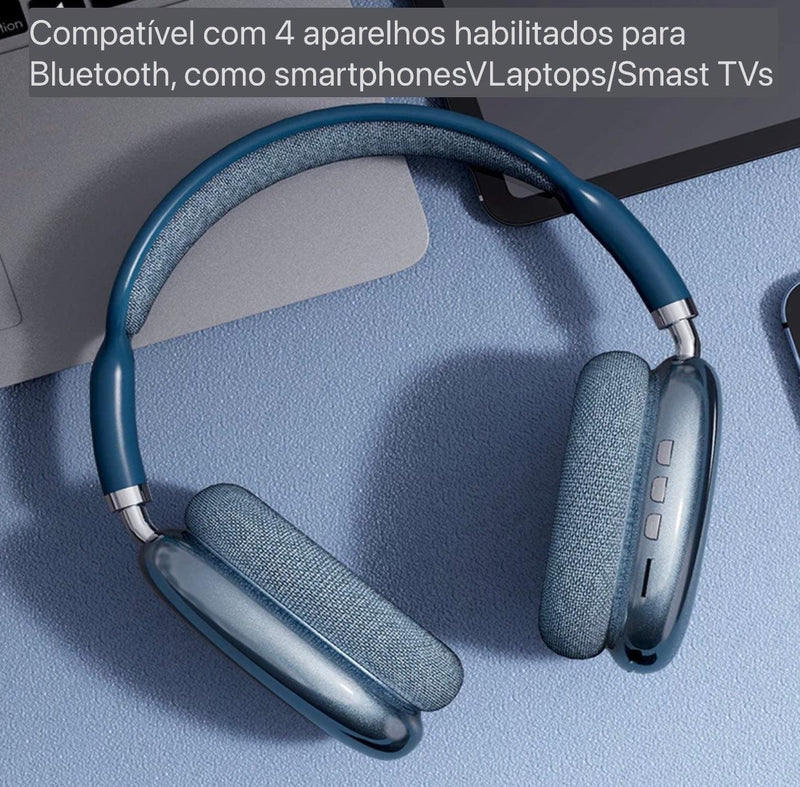 Fone De Ouvido, Headset P9 Bluetooth Max - Espaço Vip