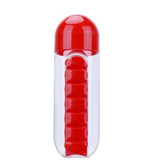 Garrafa de água com porta comprimidos - Pill Bottle 3 EM 1 (EXCLUSIVA!) - Espaço Vip