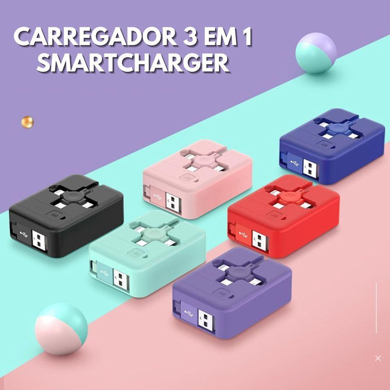 PROMOÇÃO RELÂMPAGO (ÚLTIMO DIA) - CARREGADOR 3 EM 1 SMARTCHARGE - Espaço Vip